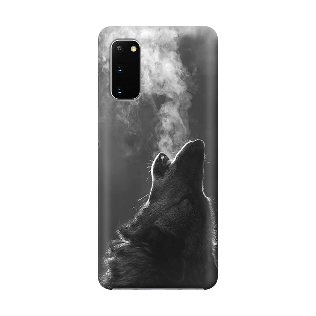 Howling Wolves Black and White Galaxy S20 Case