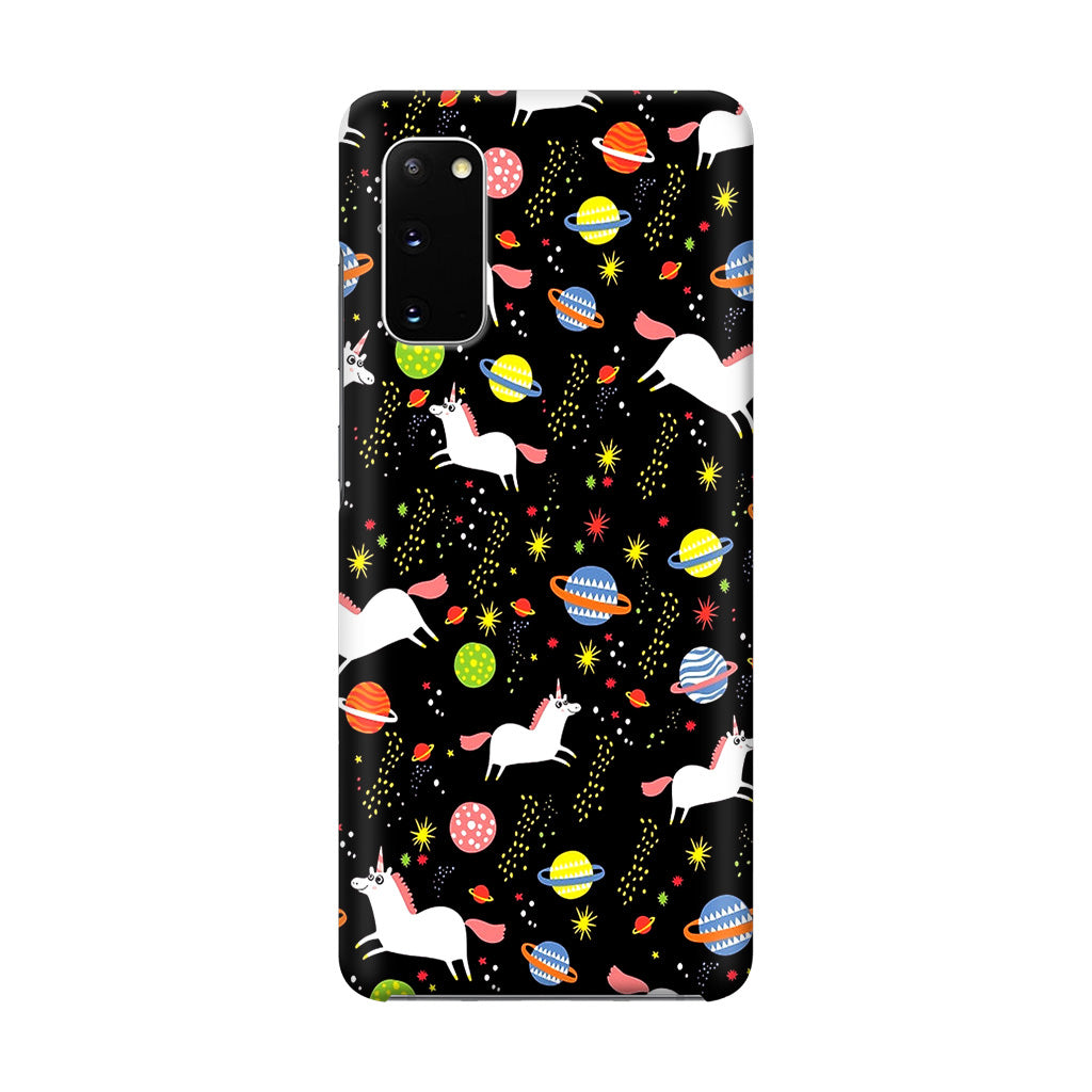 Space Unicorn Pattern Galaxy S20 Case