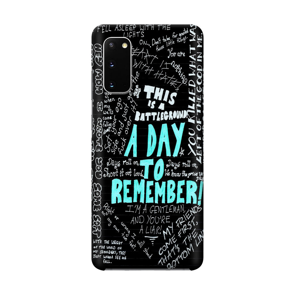 A Day To Remember Quote Galaxy S20 Case