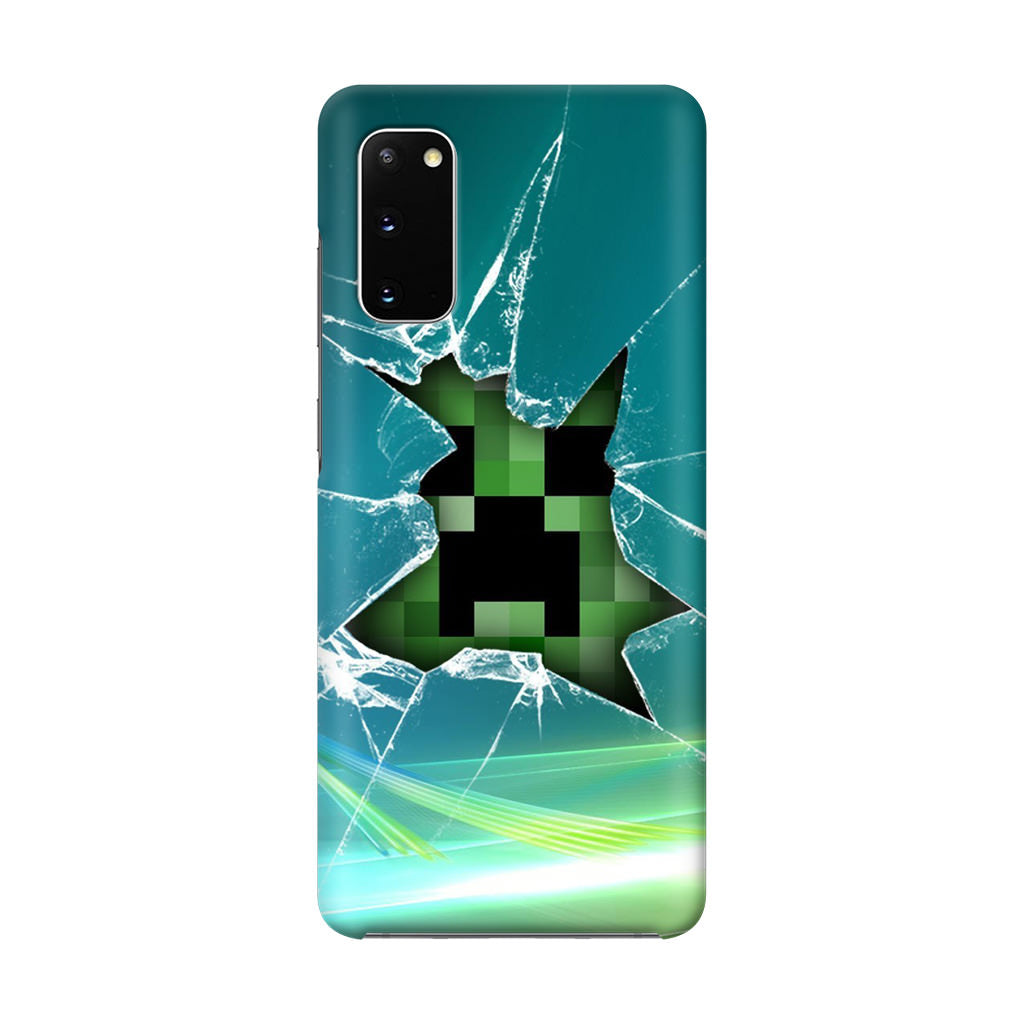 Creeper Glass Broken Green Galaxy S20 Case