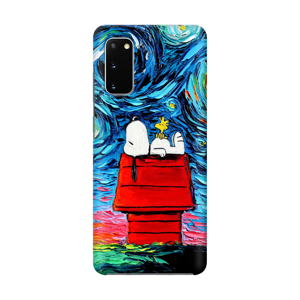 Dog Lying Under Starry Night Van Gogh Galaxy S20 Case