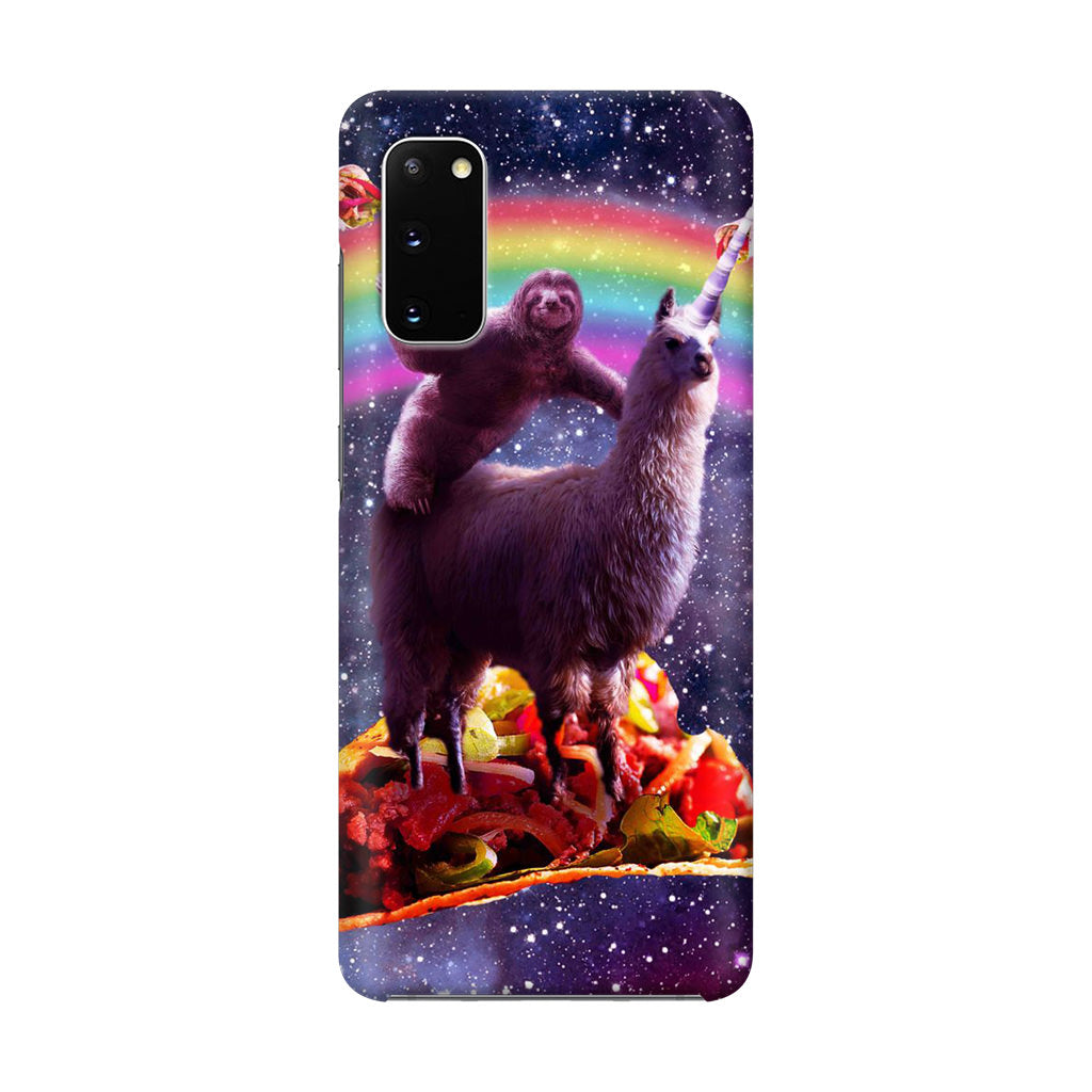 LLama And Sloth On Space Galaxy S20 Case