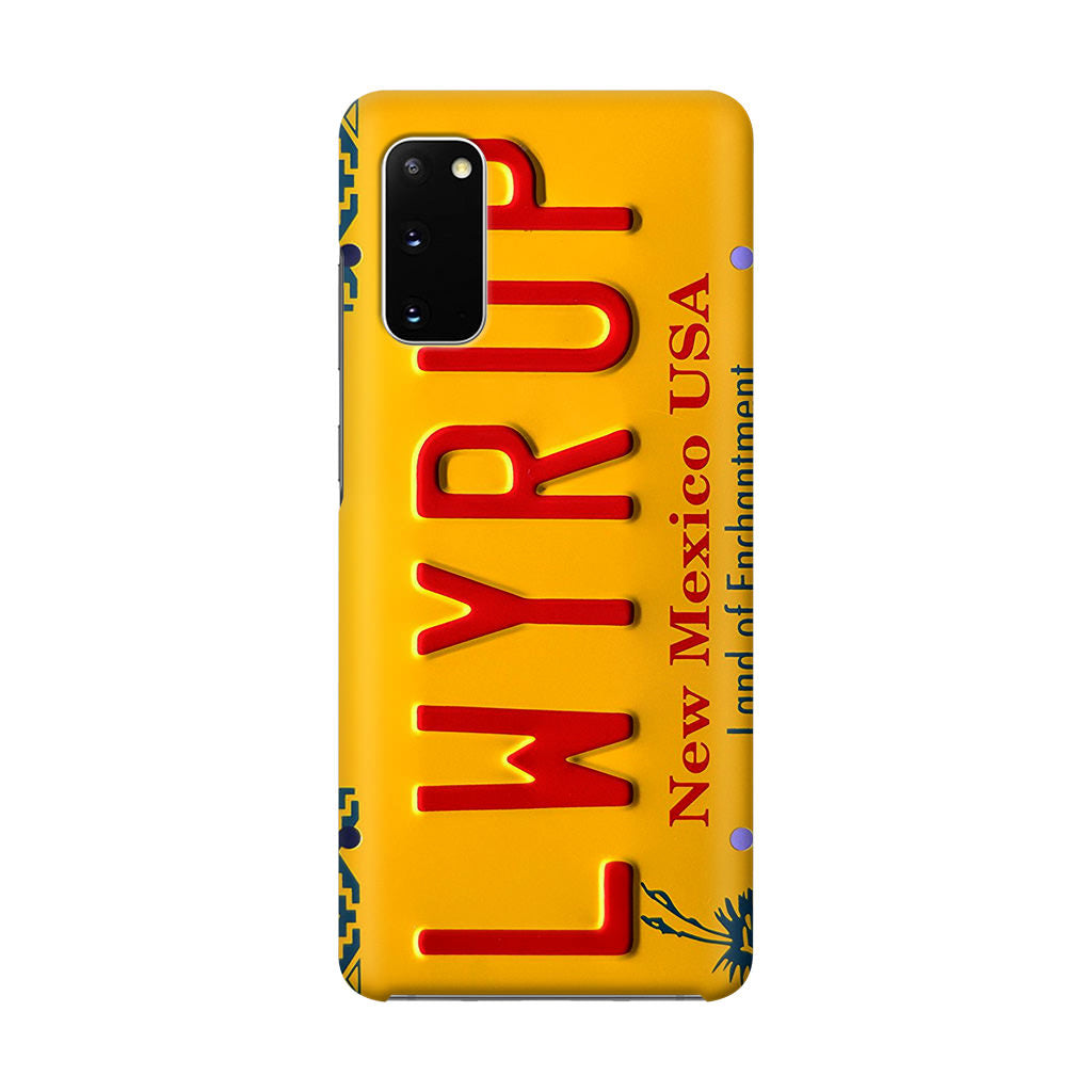 LWYRUP License Plate Galaxy S20 Case