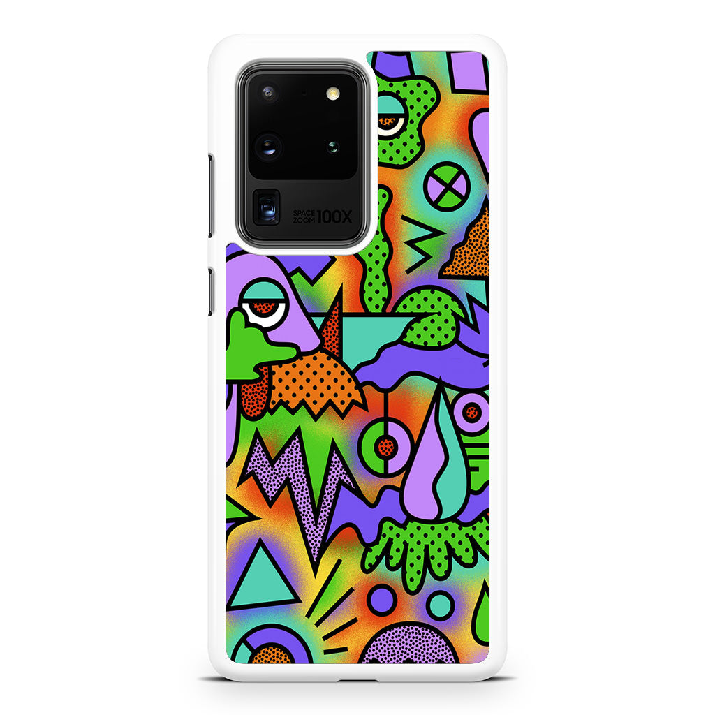 Abstract Colorful Doodle Art Galaxy S20 Ultra Case