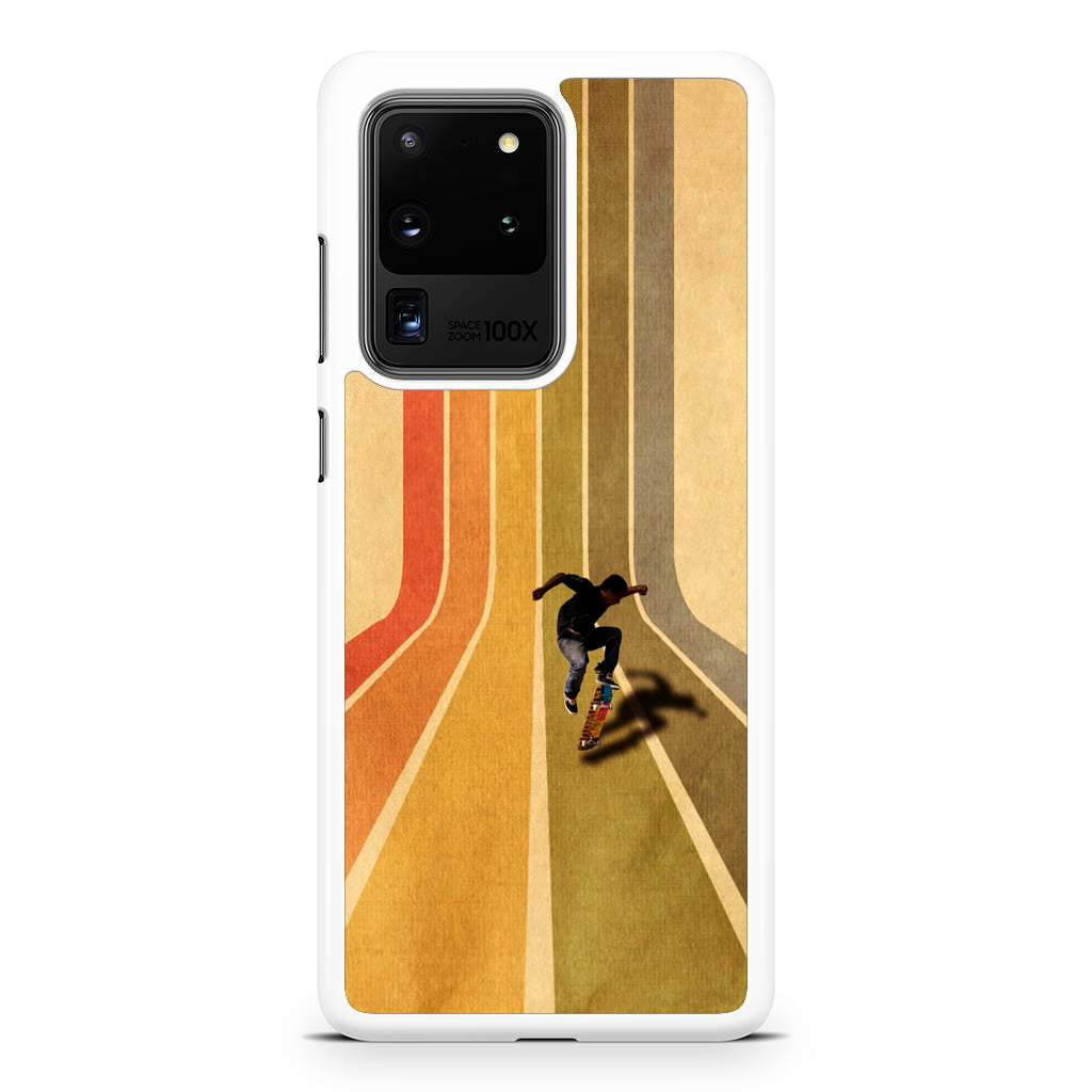 Vintage Skateboard On Colorful Stipe Galaxy S20 Ultra Case