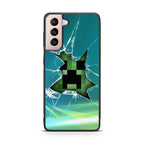 Creeper Glass Broken Green Galaxy S21 / S21 Plus / S21 FE 5G Case