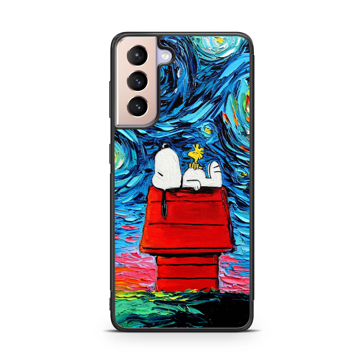 Dog Lying Under Starry Night Van Gogh Galaxy S21 / S21 Plus / S21 FE 5G Case