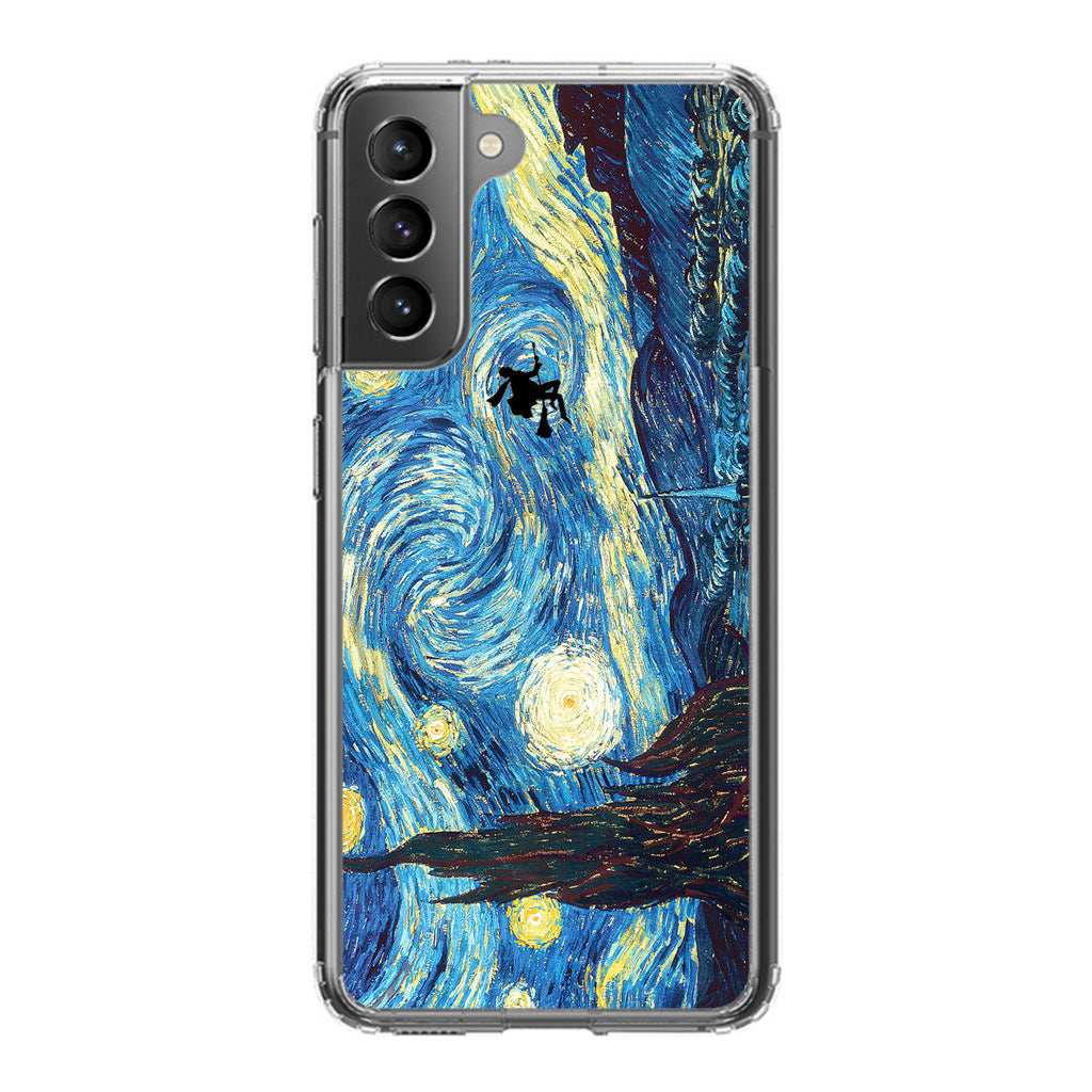 Witch Flying In Van Gogh Starry Night Galaxy S21 / S21 Plus / S21 FE 5G Case