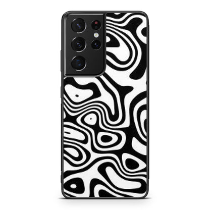 Abstract Black and White Background Galaxy S21 Ultra Case
