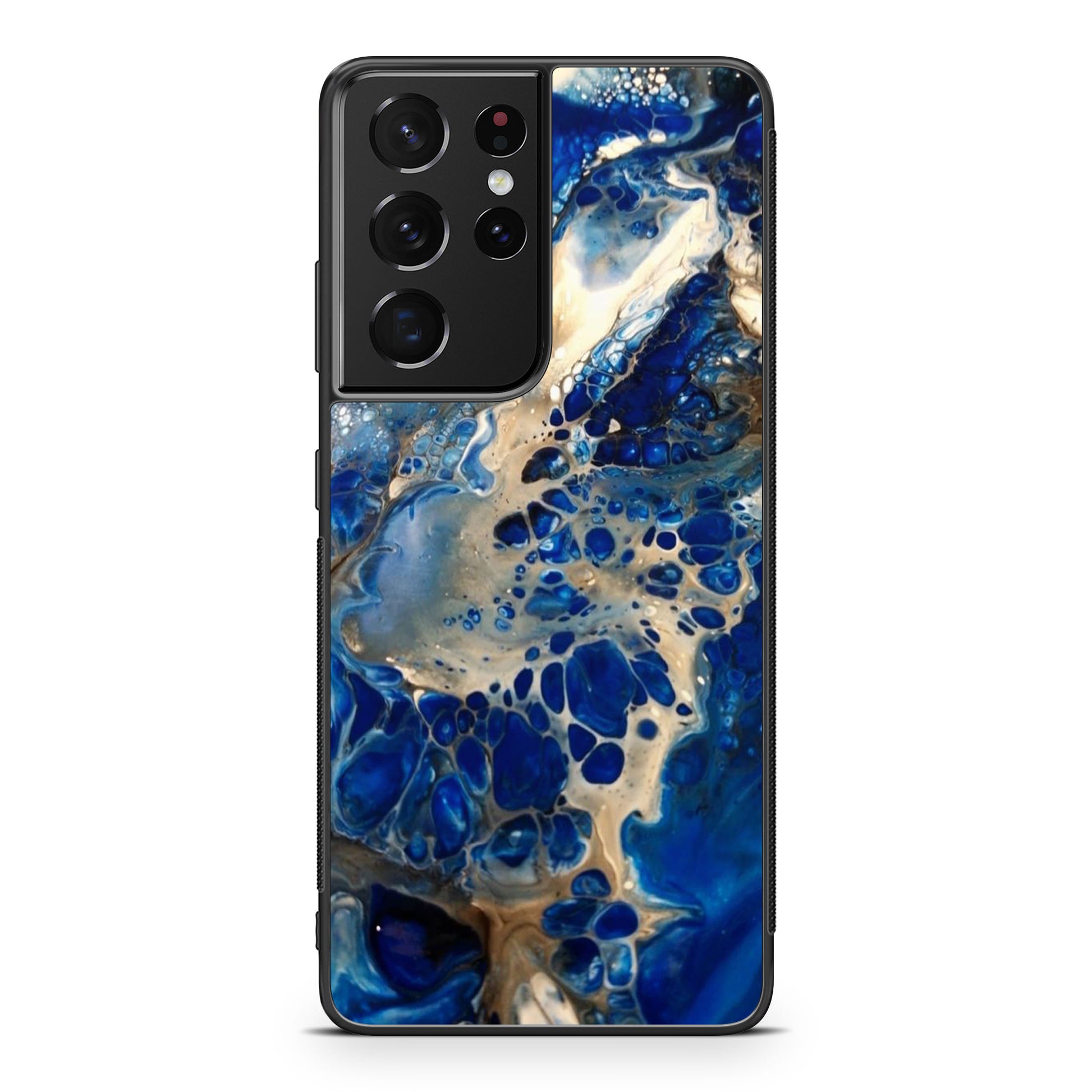 Abstract Golden Blue Paint Art Galaxy S21 Ultra Case