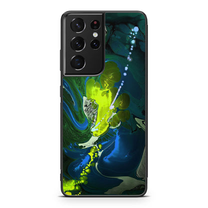 Abstract Green Blue Art Galaxy S21 Ultra Case