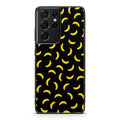 Bananas Fruit Pattern Black Galaxy S21 Ultra Case