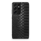 Black Snake Skin Texture Galaxy S21 Ultra Case