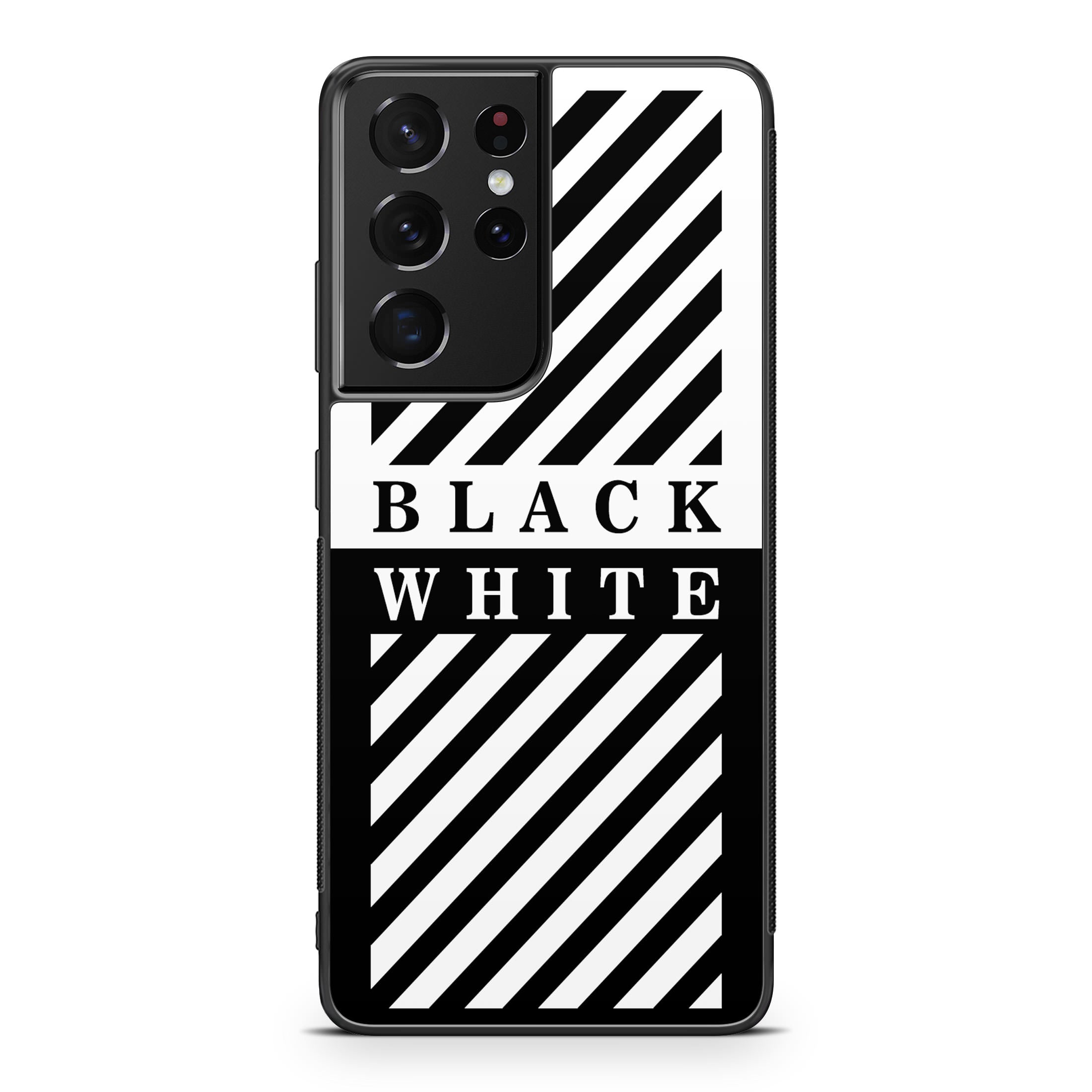 Black White Stripes Galaxy S21 Ultra Case
