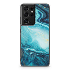 Blue Water Glitter Galaxy S21 Ultra Case