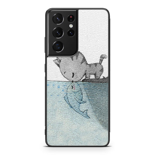 Cat Fish Kisses Galaxy S21 Ultra Case