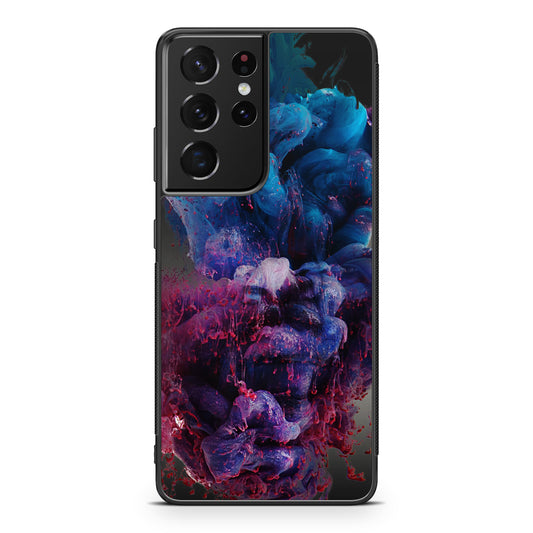Colorful Dust Art on Black Galaxy S21 Ultra Case