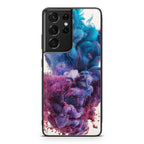 Colorful Dust Art on White Galaxy S21 Ultra Case