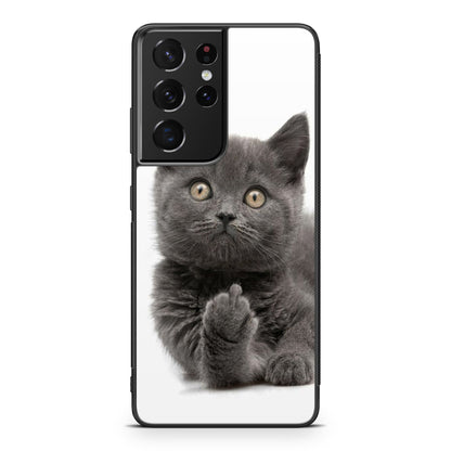 Finger British Shorthair Cat Galaxy S21 Ultra Case