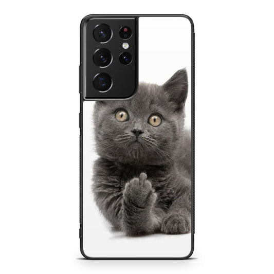 Finger British Shorthair Cat Galaxy S21 Ultra Case