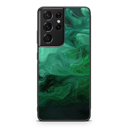 Green Abstract Art Galaxy S21 Ultra Case