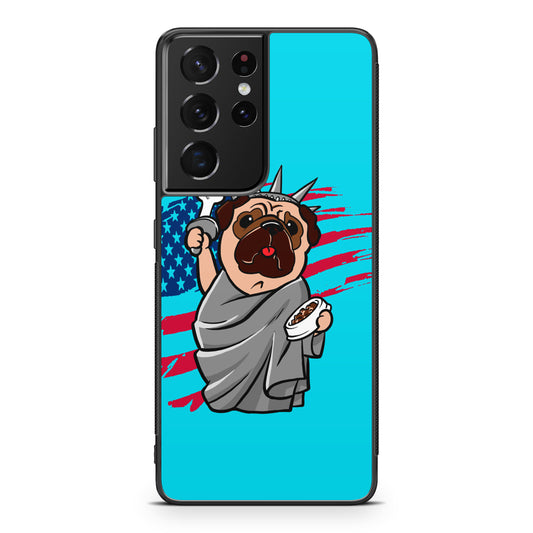 Independence Day Pug Galaxy S21 Ultra Case