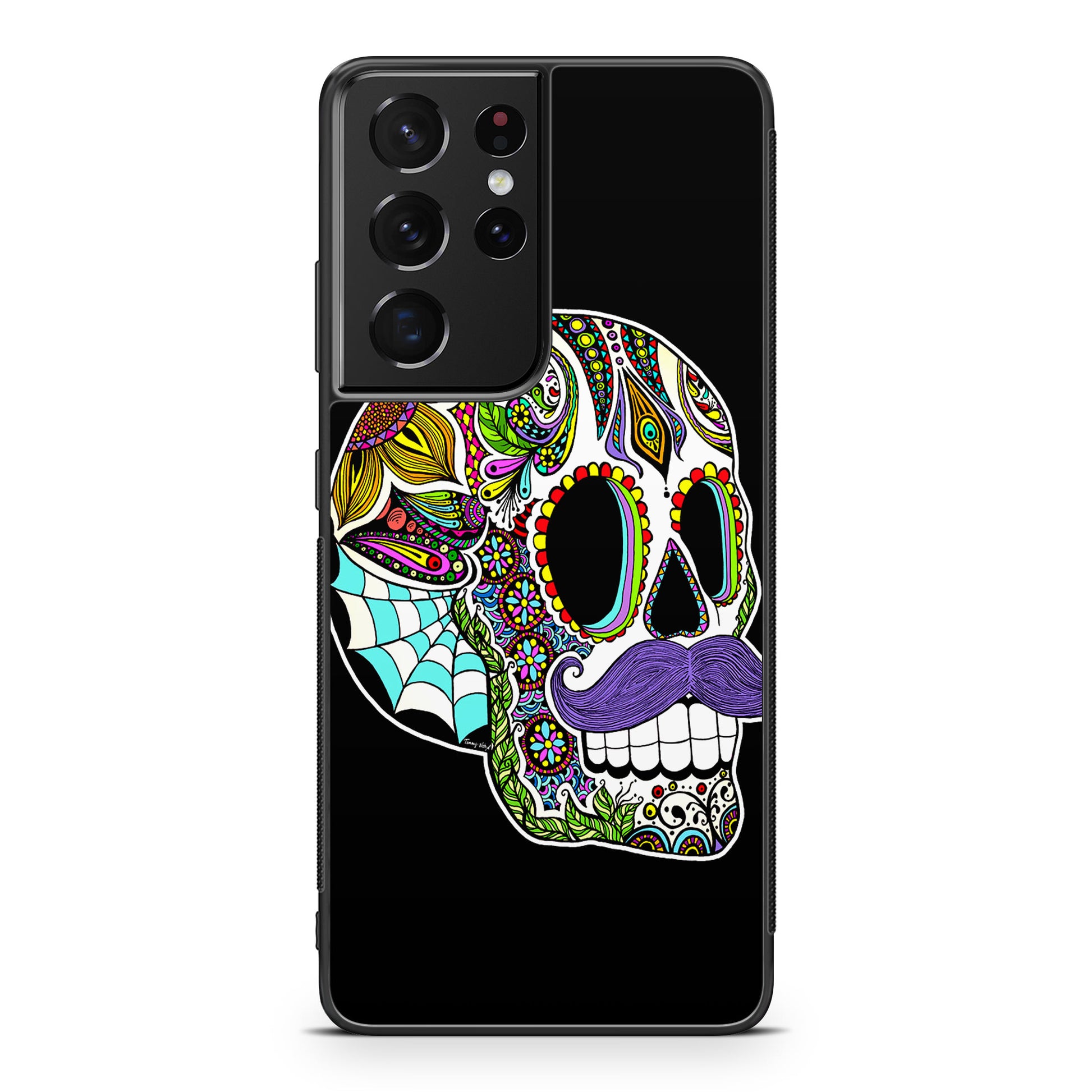 Mustache Sugar Skull Galaxy S21 Ultra Case