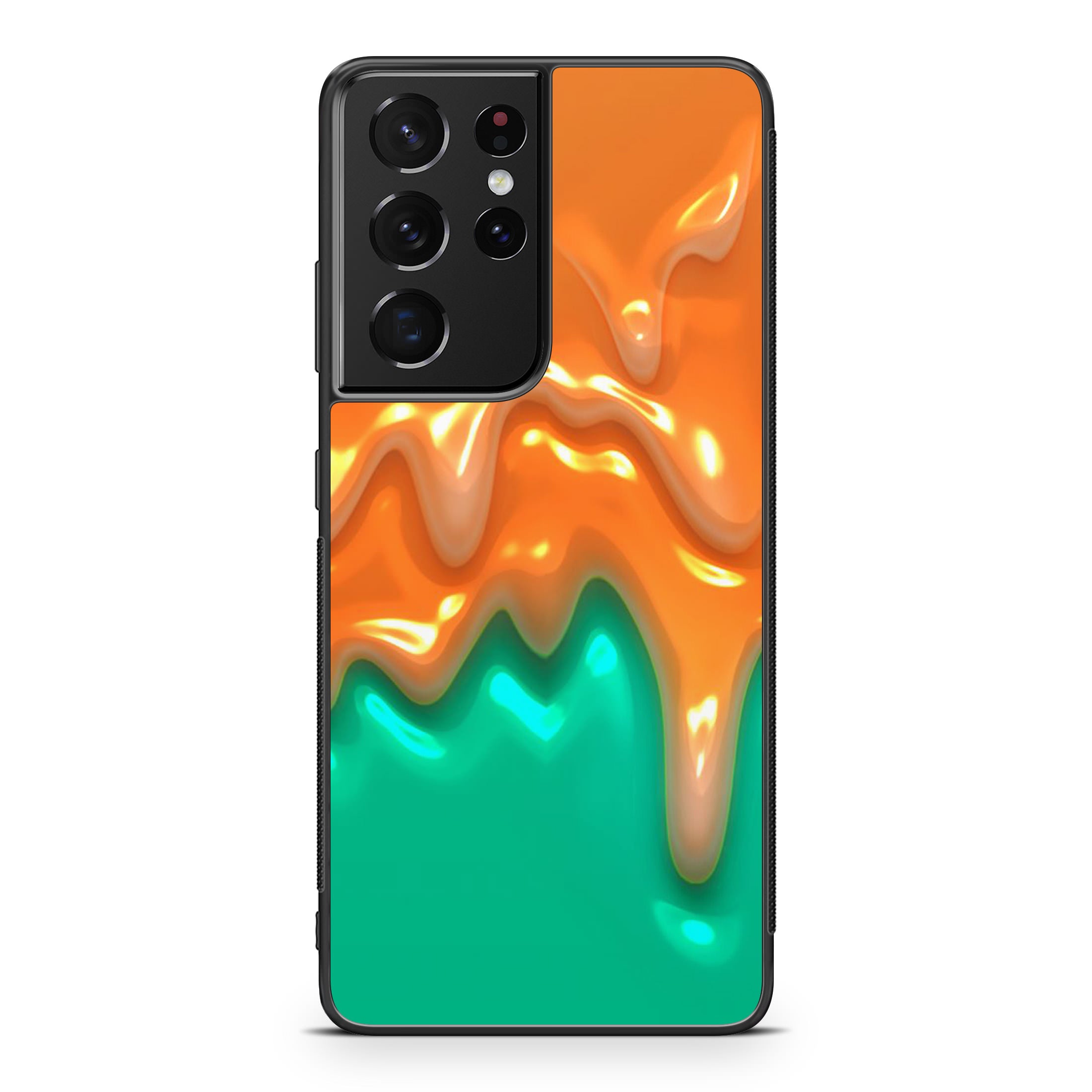 Orange Paint Dripping Galaxy S21 Ultra Case