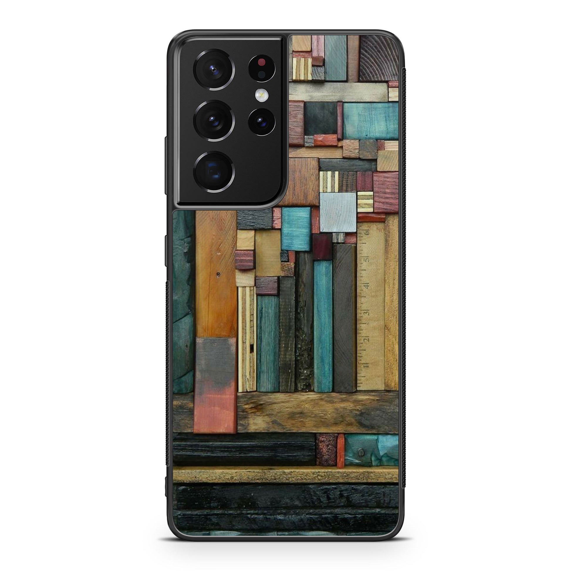 Painted Abstract Wood Sculptures Galaxy S21 Ultra Case