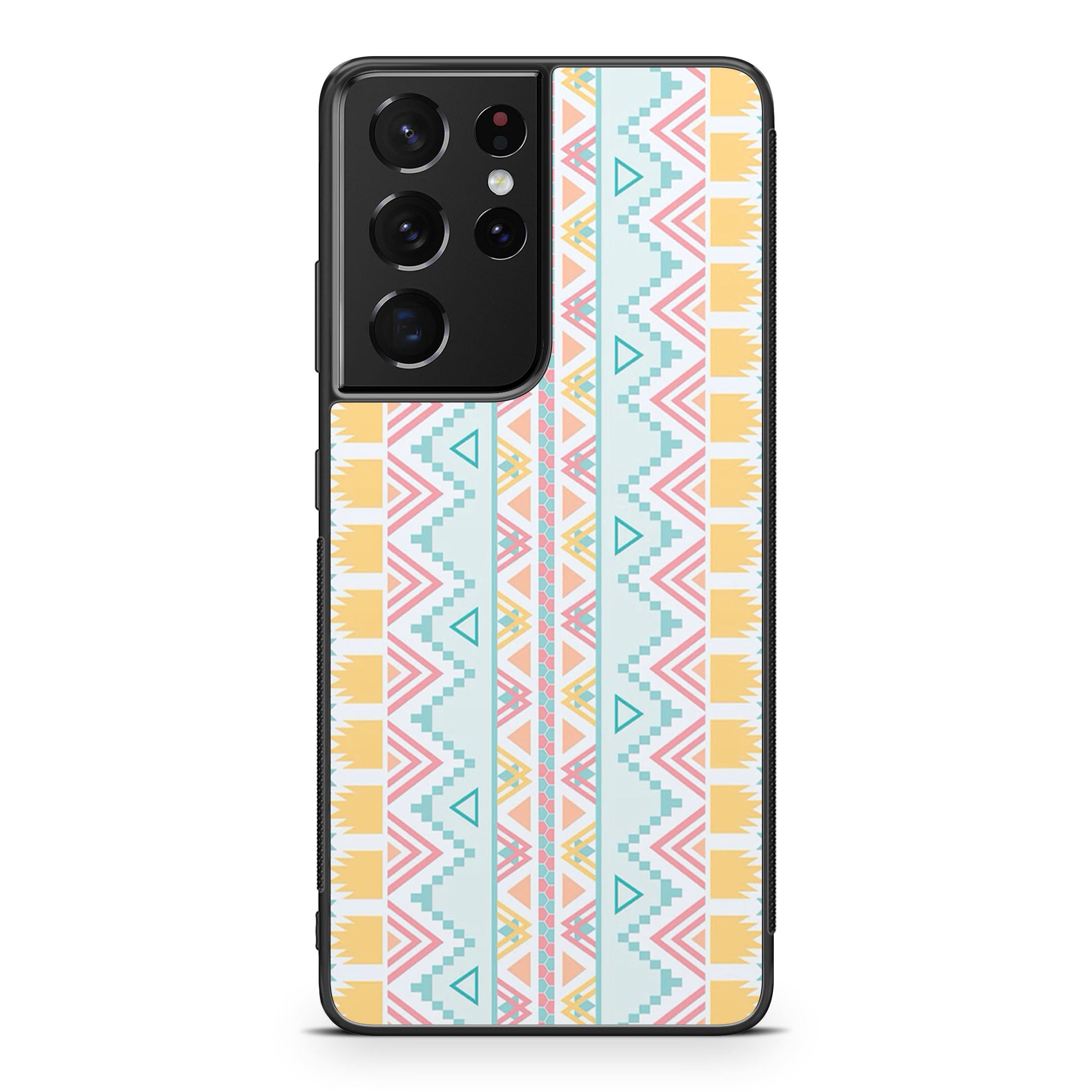 Peach Aztec Pattern Galaxy S21 Ultra Case