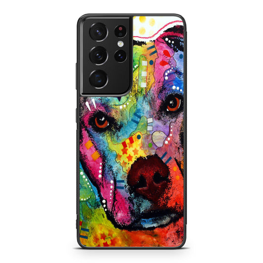 Pitbull Love Painting Galaxy S21 Ultra Case