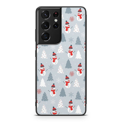 Snowmans Pattern Galaxy S21 Ultra Case