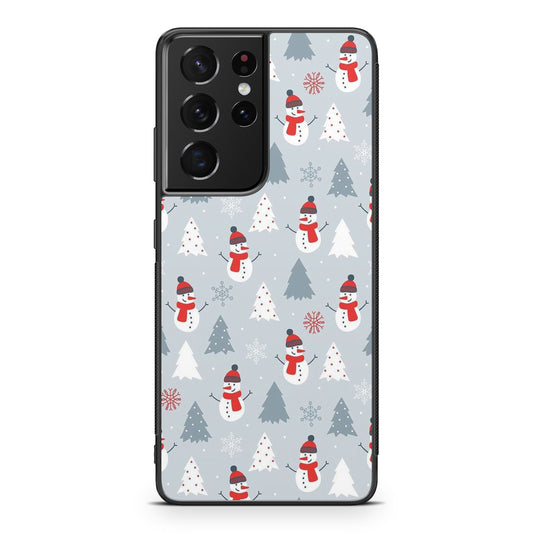 Snowmans Pattern Galaxy S21 Ultra Case
