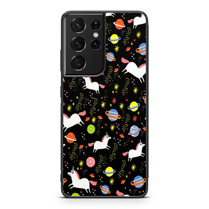 Space Unicorn Pattern Galaxy S21 Ultra Case