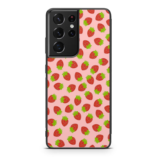 Strawberries Pattern Galaxy S21 Ultra Case