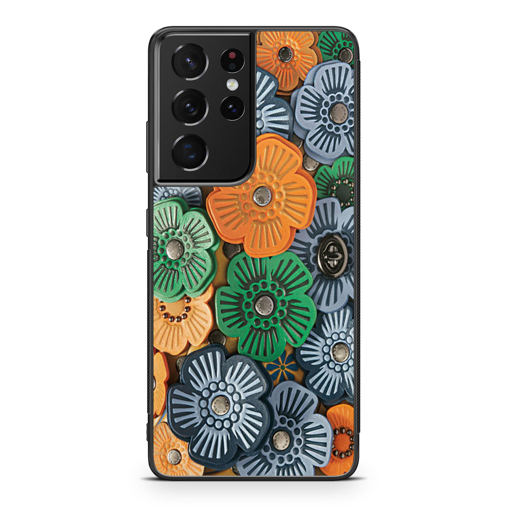 Tea Rose Applique Galaxy S21 Ultra Case