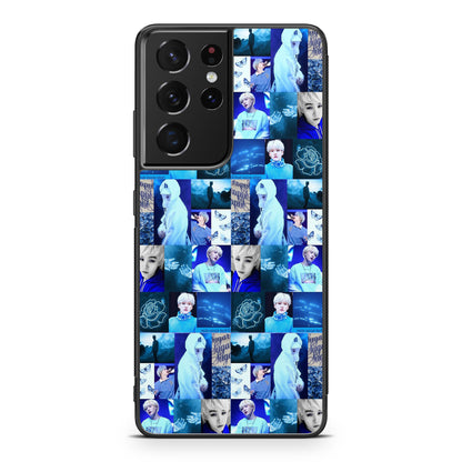 BTS Suga Blue Aesthetic Collage Galaxy S21 Ultra Case