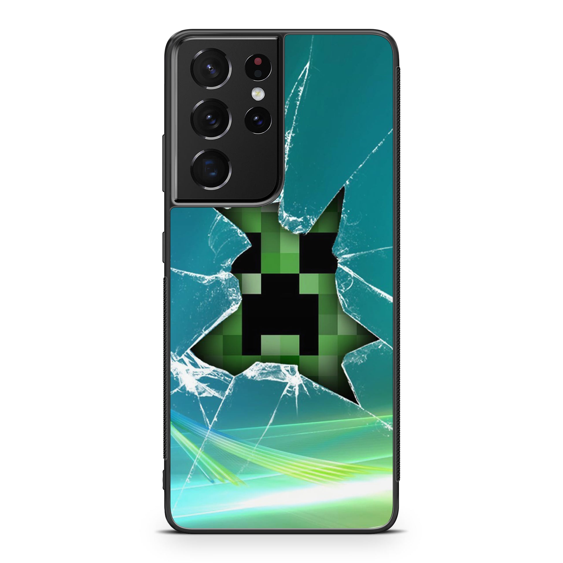 Creeper Glass Broken Green Galaxy S21 Ultra Case