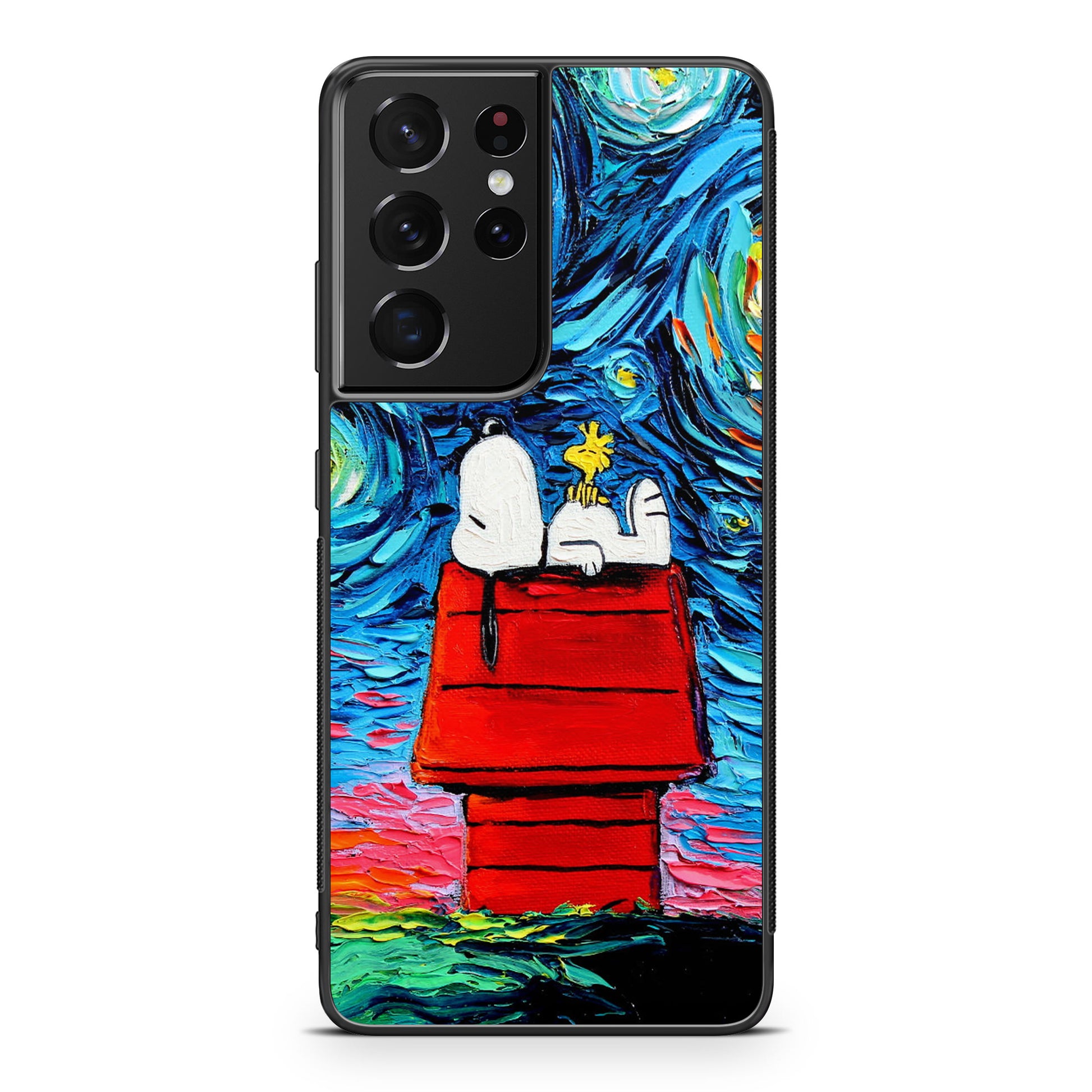 Dog Lying Under Starry Night Van Gogh Galaxy S21 Ultra Case