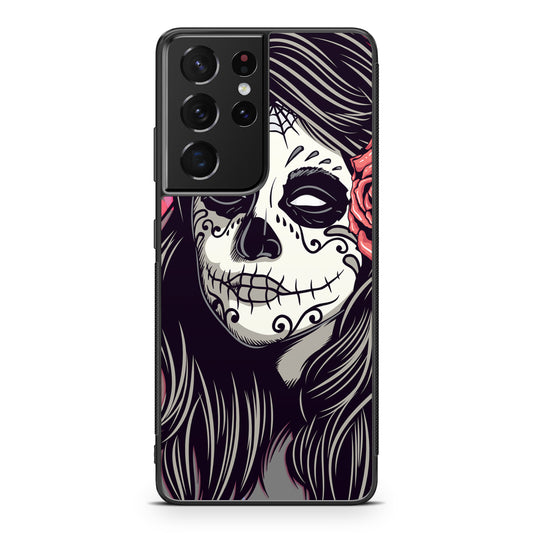 Girl Skull Flower Galaxy S21 Ultra Case