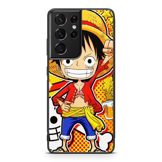 One Piece Cute Luffy Galaxy S21 Ultra Case