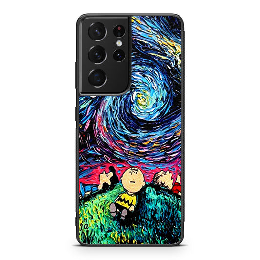 Peanuts At Starry Night Galaxy S21 Ultra Case