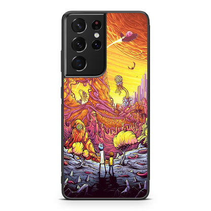 Rick And Morty Alien Planet Galaxy S21 Ultra Case
