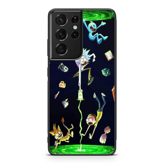 Rick And Morty Portal Fall Galaxy S21 Ultra Case