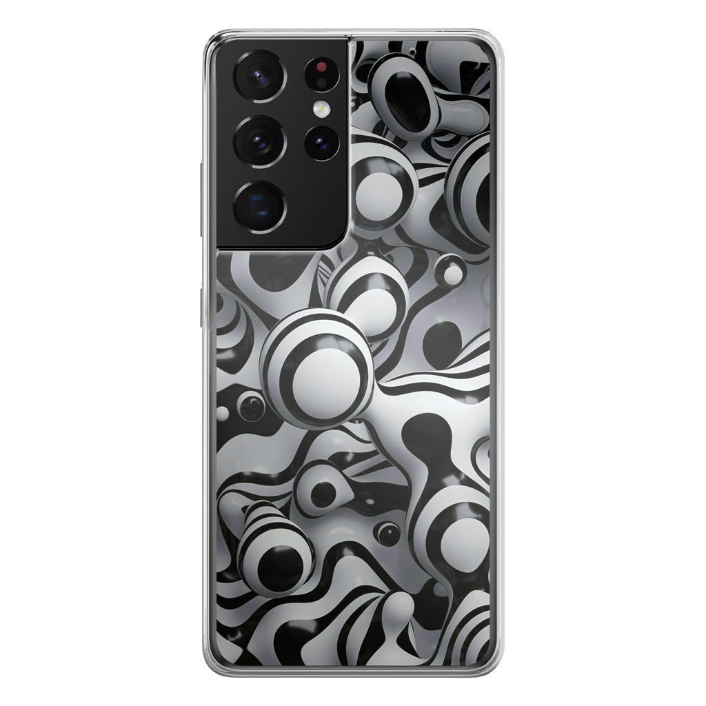 Abstract Art Black White Galaxy S21 Ultra Case