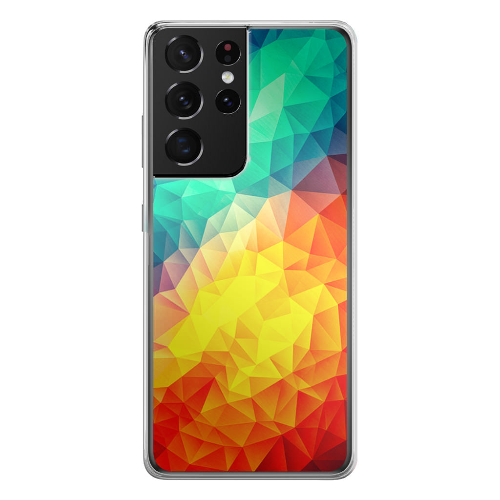 Abstract Multicolor Cubism Painting Galaxy S21 Ultra Case