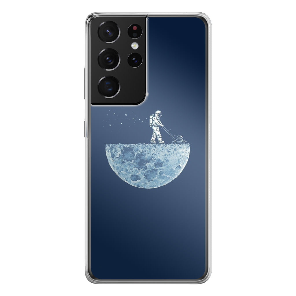 Astronaut Mowing The Moon Galaxy S21 Ultra Case