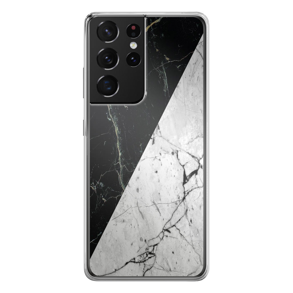 B&W Marble Galaxy S21 Ultra Case