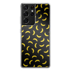 Bananas Fruit Pattern Black Galaxy S21 Ultra Case