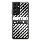 Black White Stripes Galaxy S21 Ultra Case